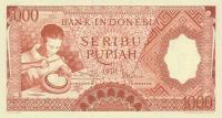 Gallery image for Indonesia p61: 1000 Rupiah from 1958