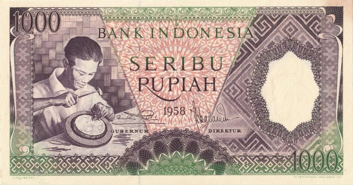 Front of Indonesia p62: 1000 Rupiah from 1958