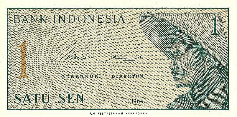 UNC INDONESIA 1 Sen 1964 Replacement Pick 90r