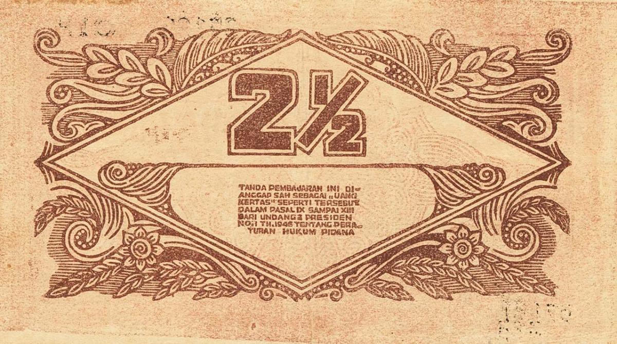 Back of Indonesia pS183: 2.5 Rupiah from 1947