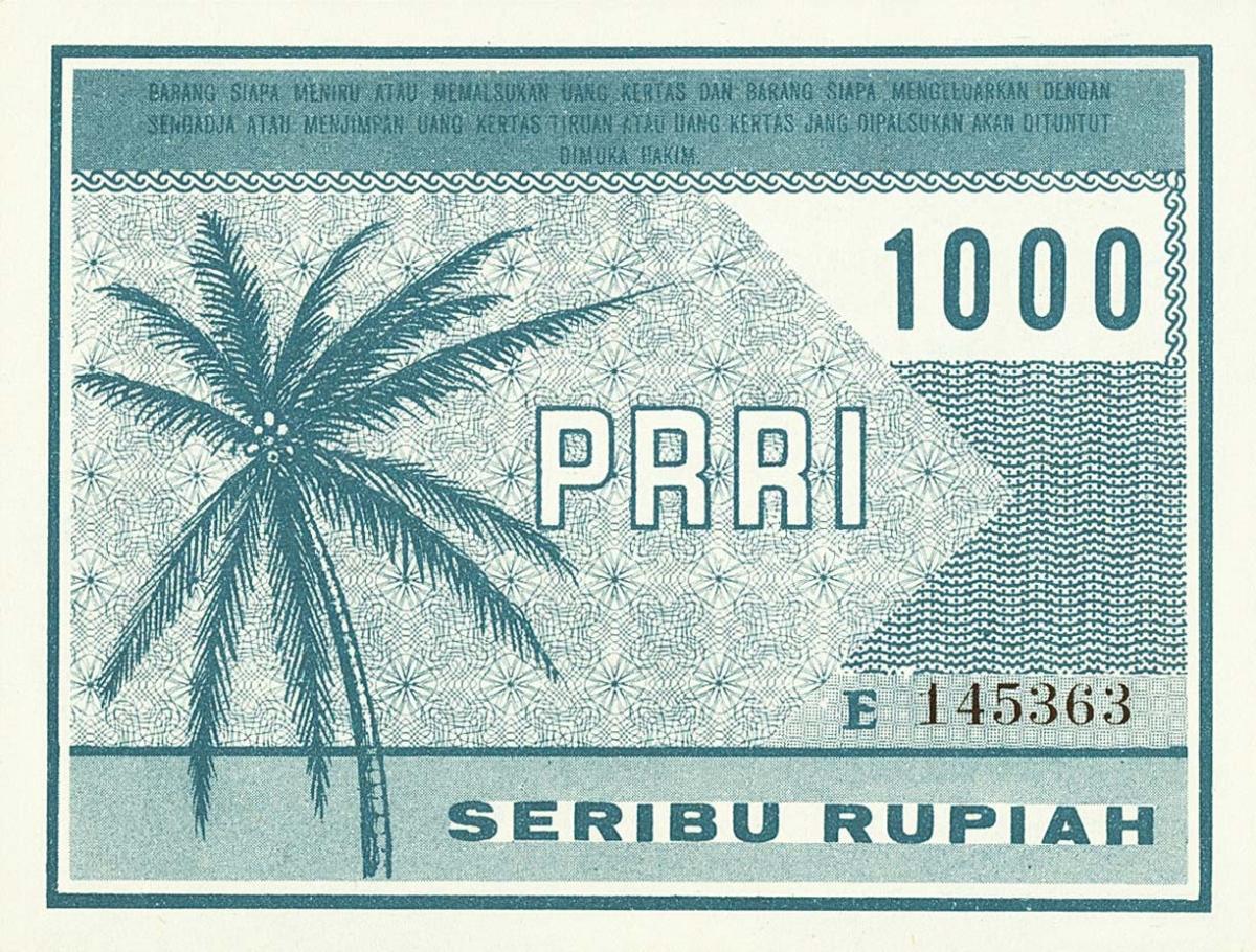 Back of Indonesia pS475: 1000 Rupiah from 1959
