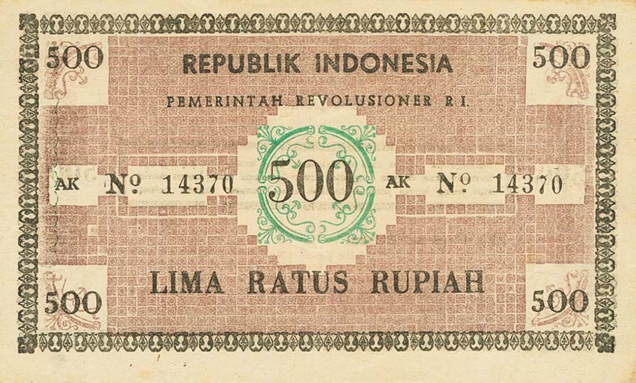 Front of Indonesia pS499: 500 Rupiah from 1959