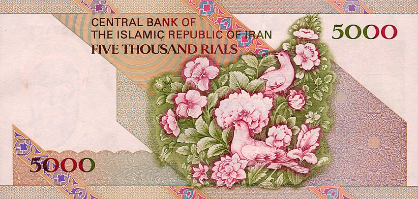 Back of Iran p145d: 5000 Rials from 1993