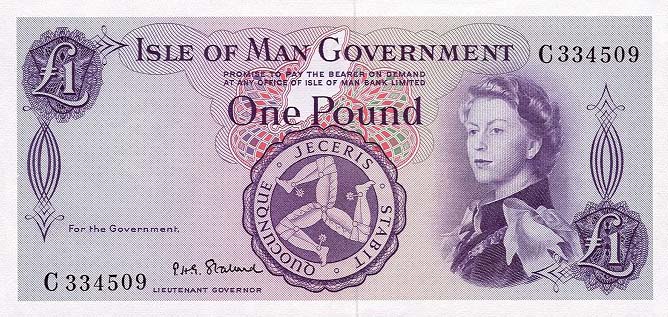 Front of Isle of Man p25b: 1 Pound from 1961