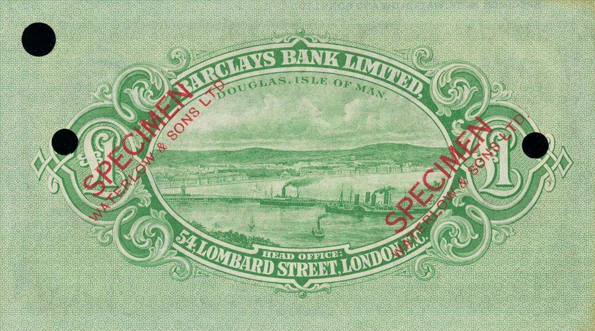 Back of Isle of Man p1ct: 1 Pound from 1924