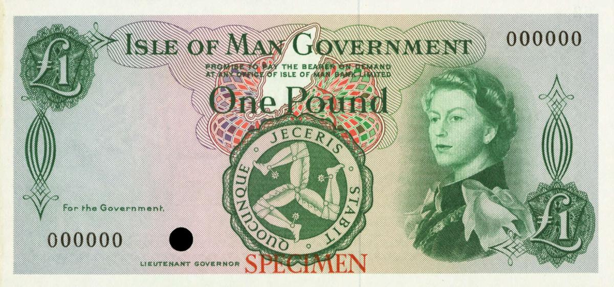 Front of Isle of Man p25ct: 1 Pound from 1961