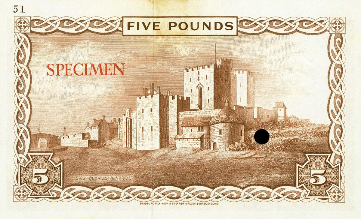 Back of Isle of Man p26ct: 5 Pounds from 1961