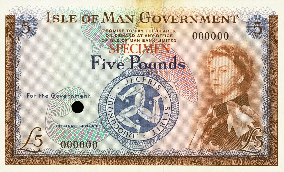 Front of Isle of Man p26ct: 5 Pounds from 1961