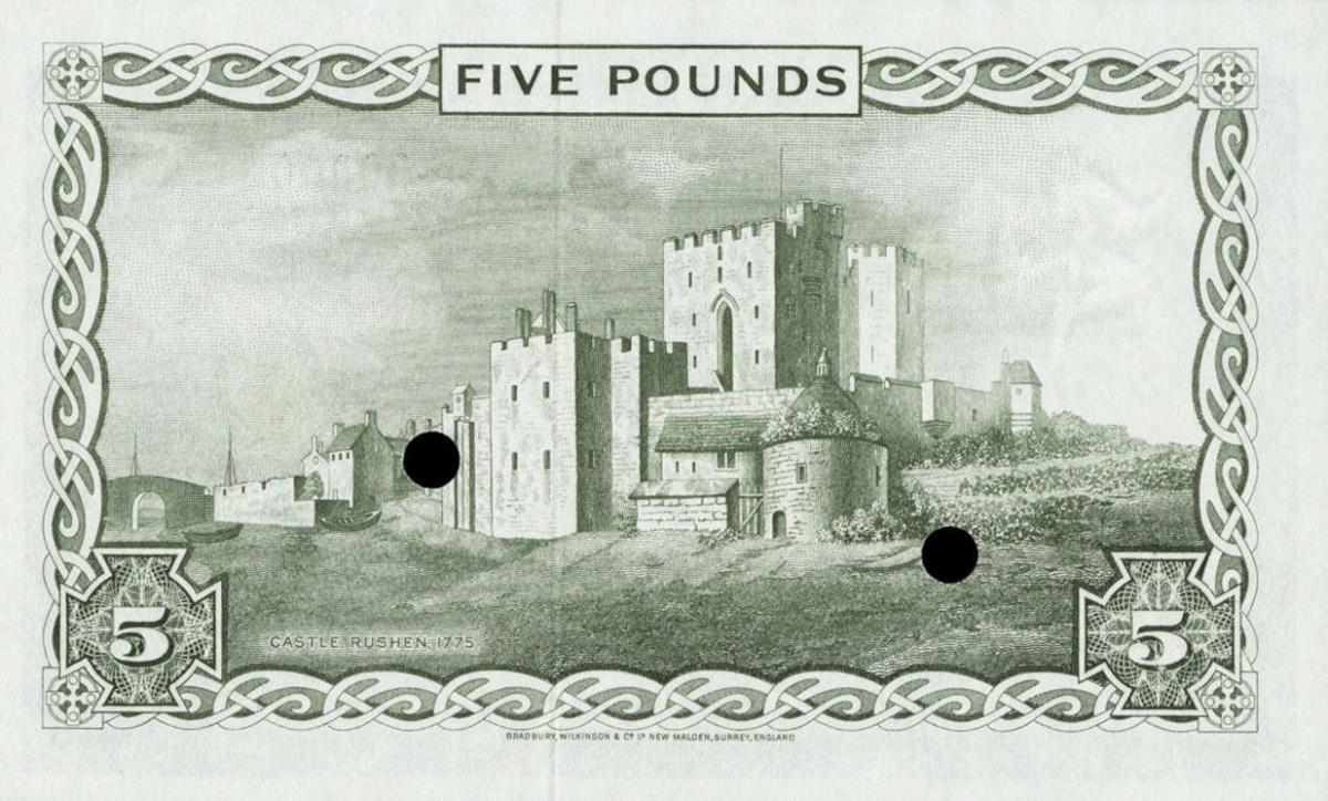 Back of Isle of Man p26s3: 5 Pounds from 1961