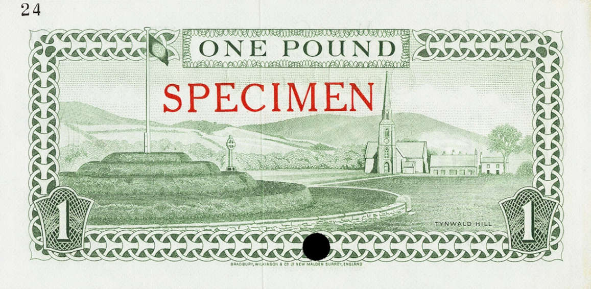 Back of Isle of Man p29ct: 1 Pound from 1972