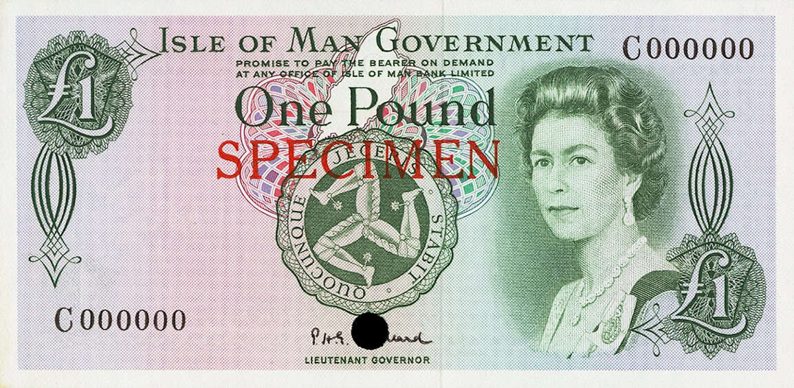 Front of Isle of Man p29ct: 1 Pound from 1972