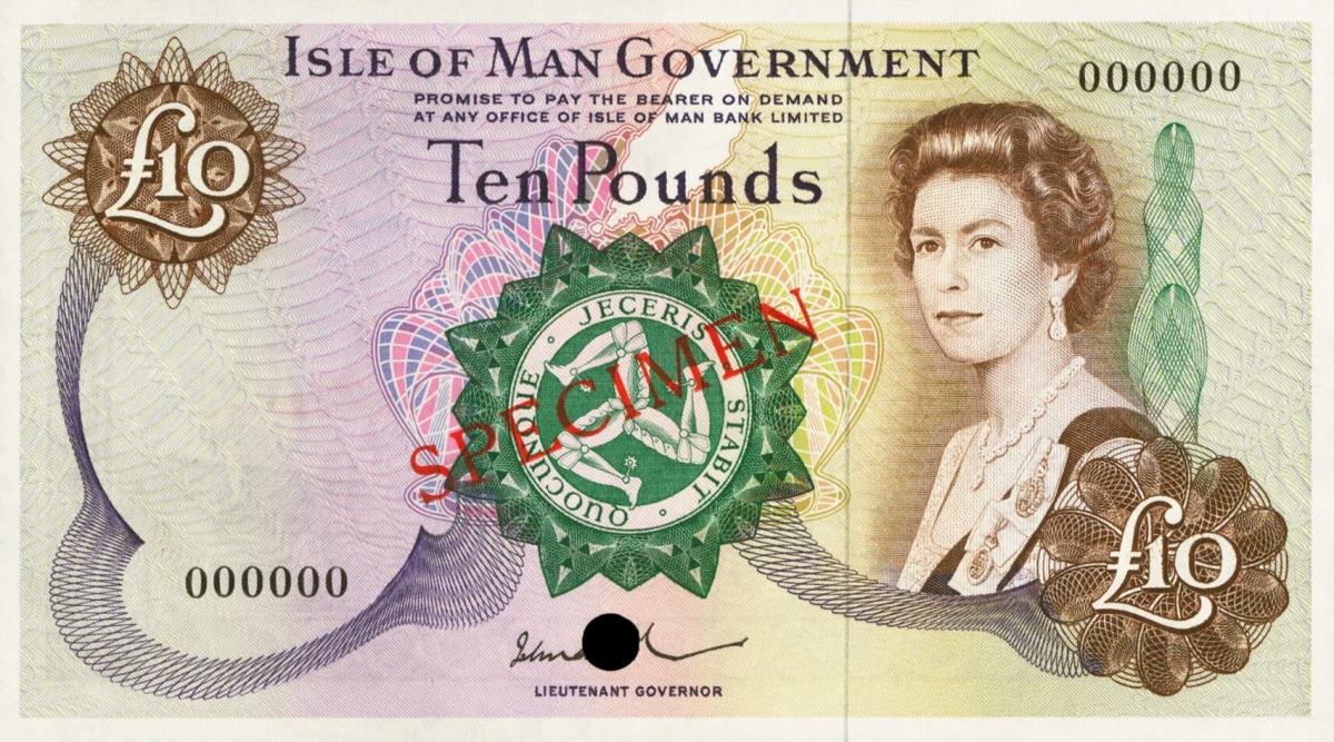 Front of Isle of Man p31s2: 10 Pounds from 1972