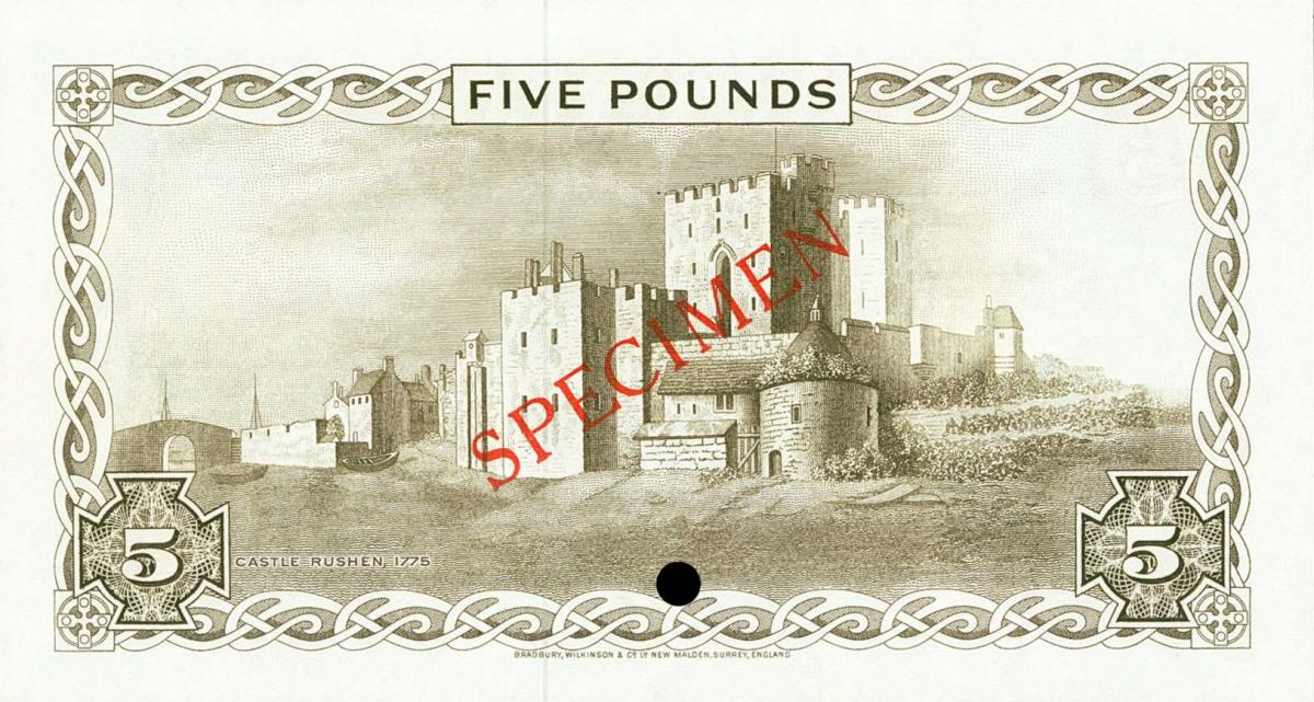 Back of Isle of Man p35s: 5 Pounds from 1979