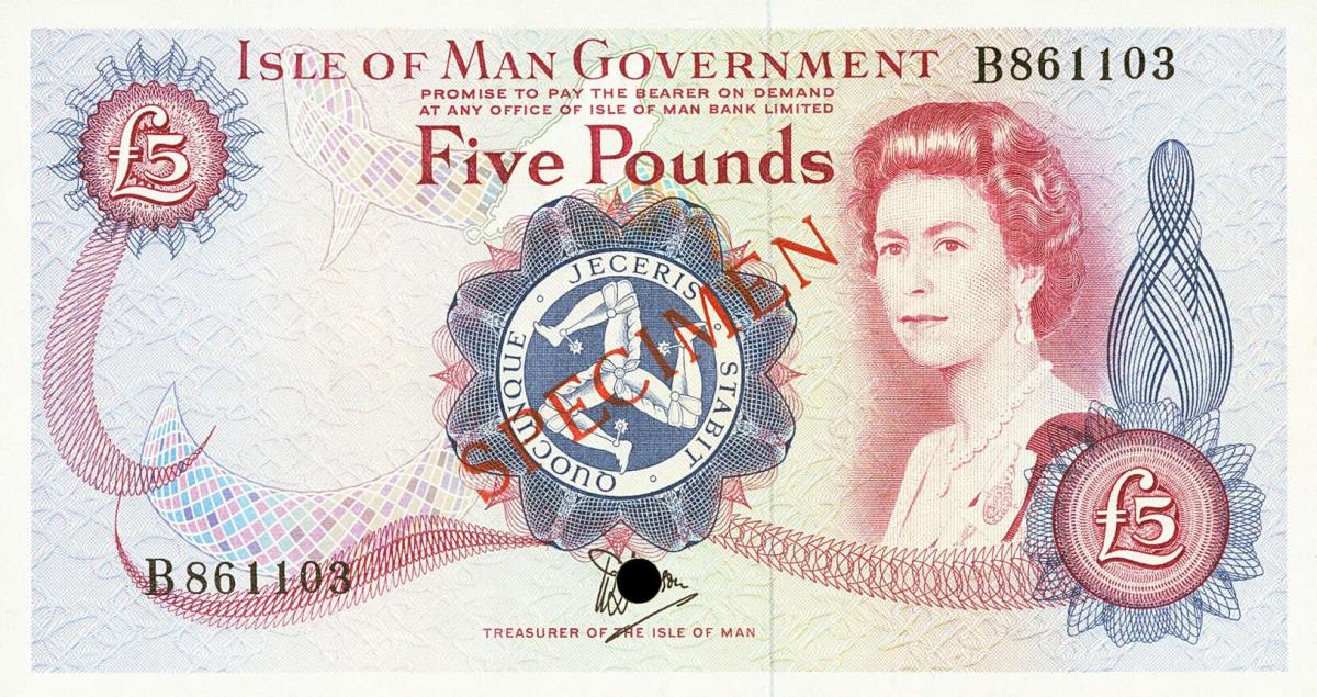 Front of Isle of Man p35s: 5 Pounds from 1979