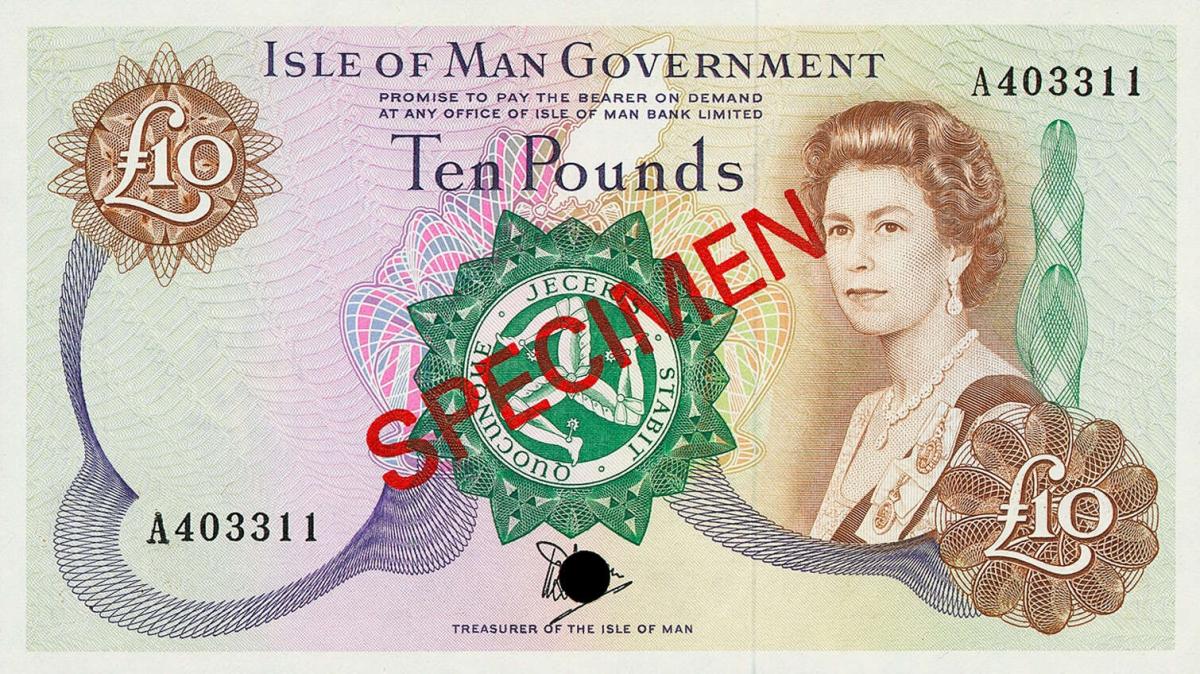 Front of Isle of Man p36s2: 10 Pounds from 1979