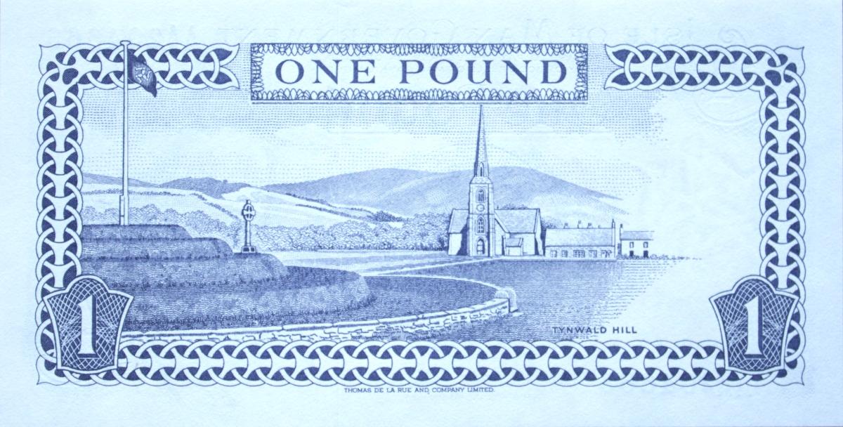 Back of Isle of Man p40c: 1 Pound from 1983
