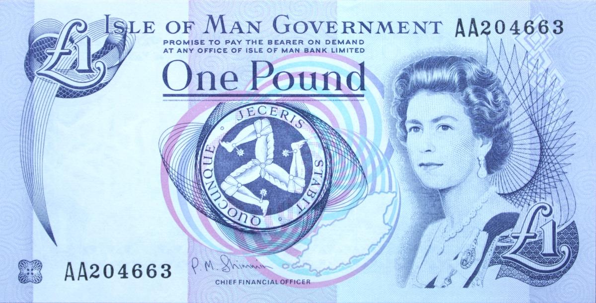 Front of Isle of Man p40c: 1 Pound from 1983