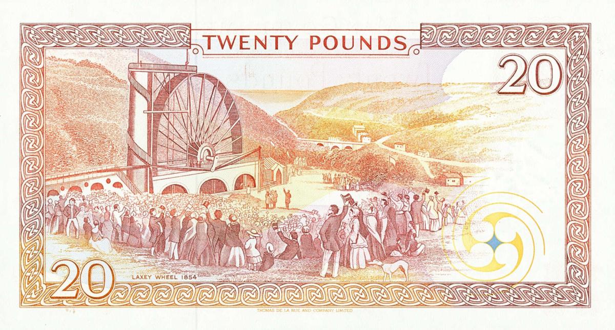 Back of Isle of Man p43a: 20 Pounds from 1983