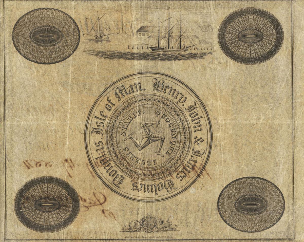 Back of Isle of Man pS131: 1 Pound from 1844