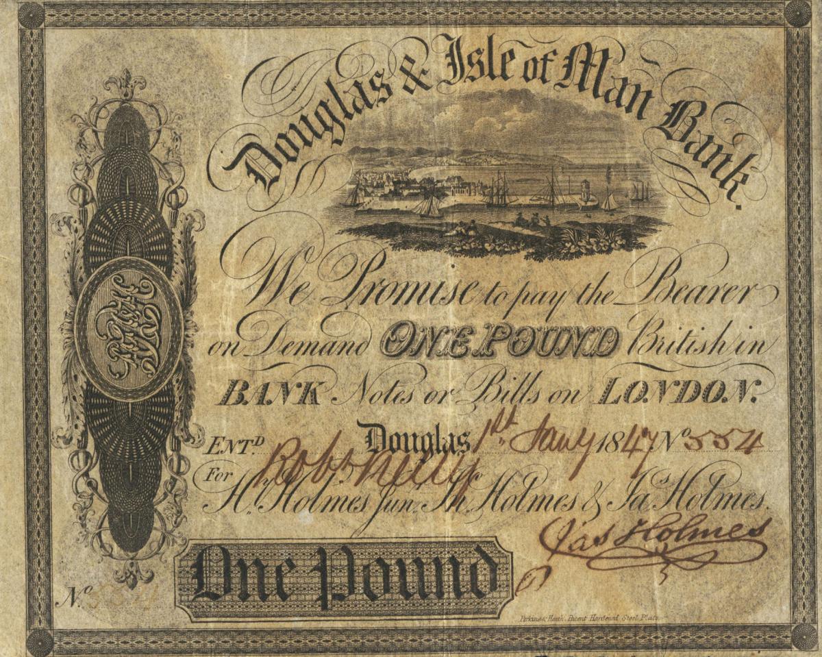 Front of Isle of Man pS131: 1 Pound from 1844