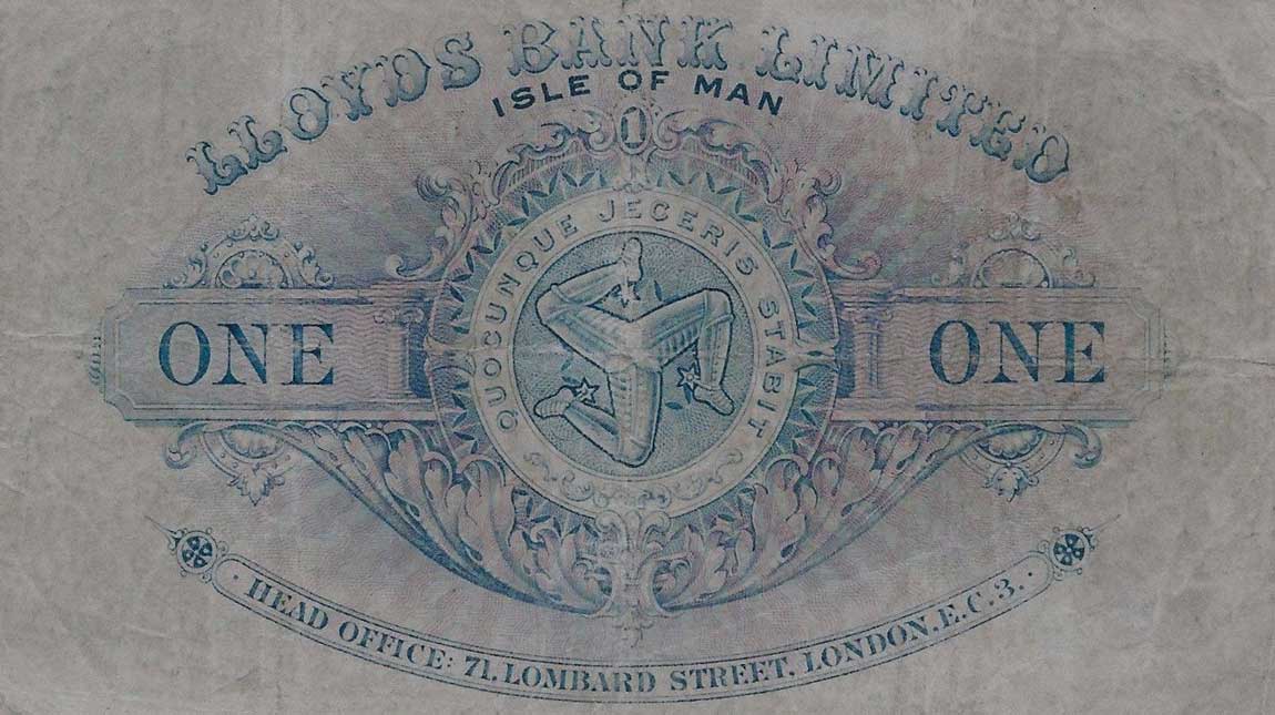 Back of Isle of Man p12b: 1 Pound from 1951