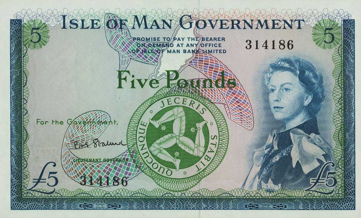 Front of Isle of Man p26b: 5 Pounds from 1961