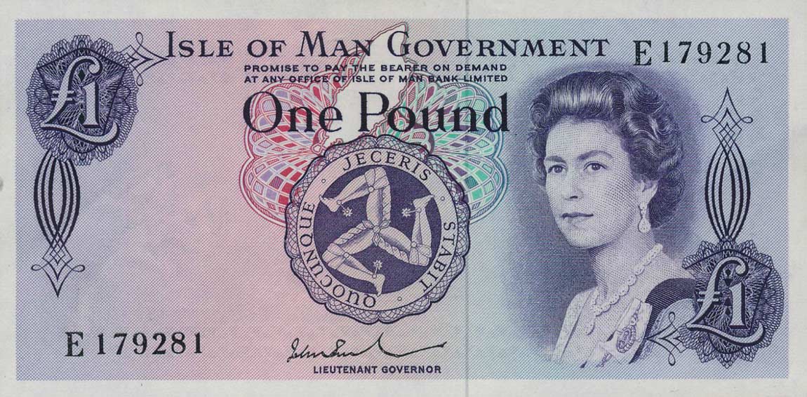 Front of Isle of Man p29c: 1 Pound from 1972