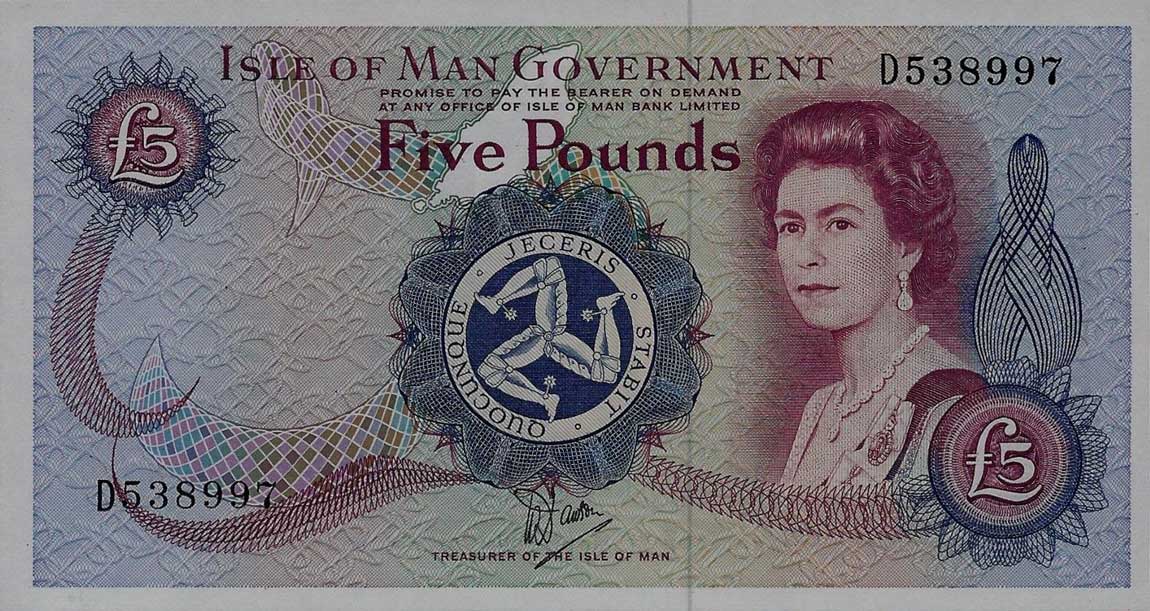 RealBanknotes.com > Isle of Man p35Aa: 5 Pounds from 1979