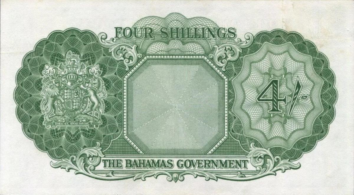Back of Bahamas p13b: 4 Shillings from 1953