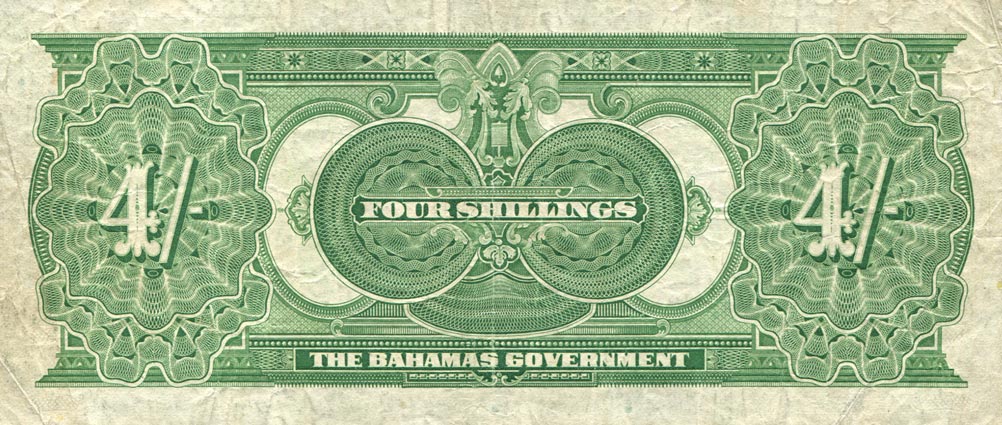 Back of Bahamas p2a: 4 Shillings from 1919