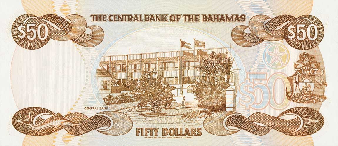 Back of Bahamas p48a: 50 Dollars from 1974