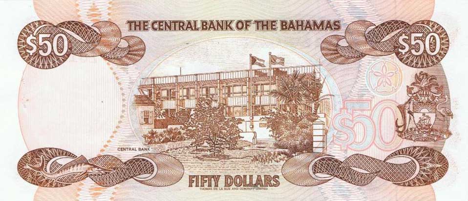 Back of Bahamas p48b: 50 Dollars from 1974