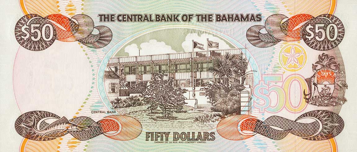 Back of Bahamas p55a: 50 Dollars from 1974