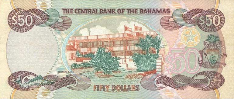 Back of Bahamas p61a: 50 Dollars from 1996