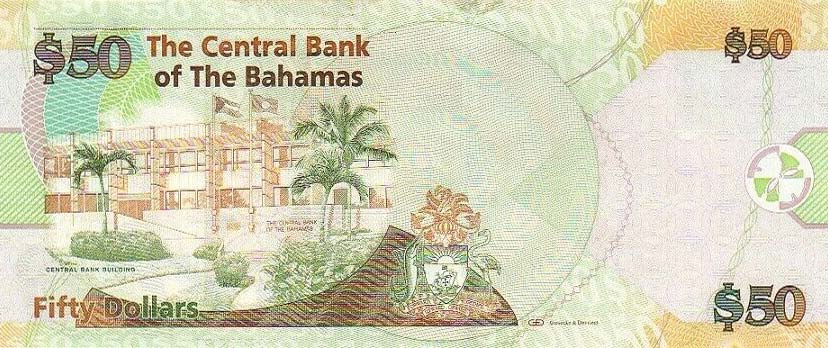 Back of Bahamas p75Aa: 50 Dollars from 2012