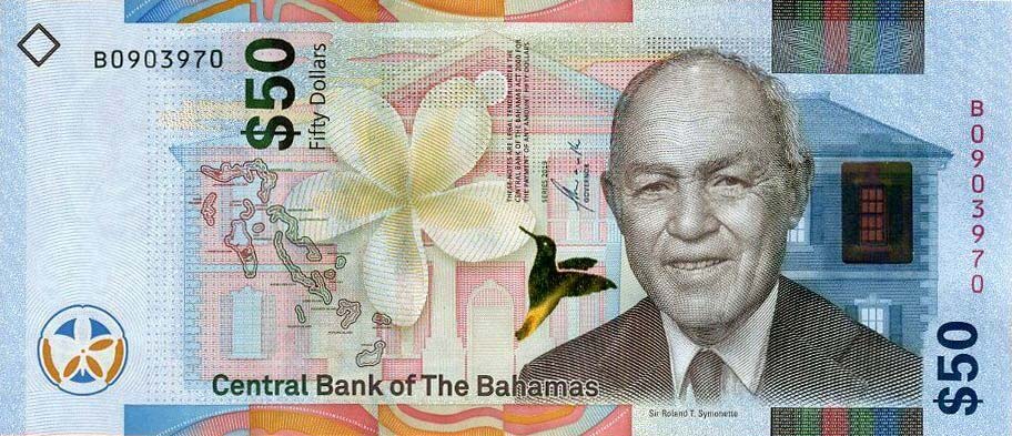 Front of Bahamas p81a: 50 Dollars from 2019