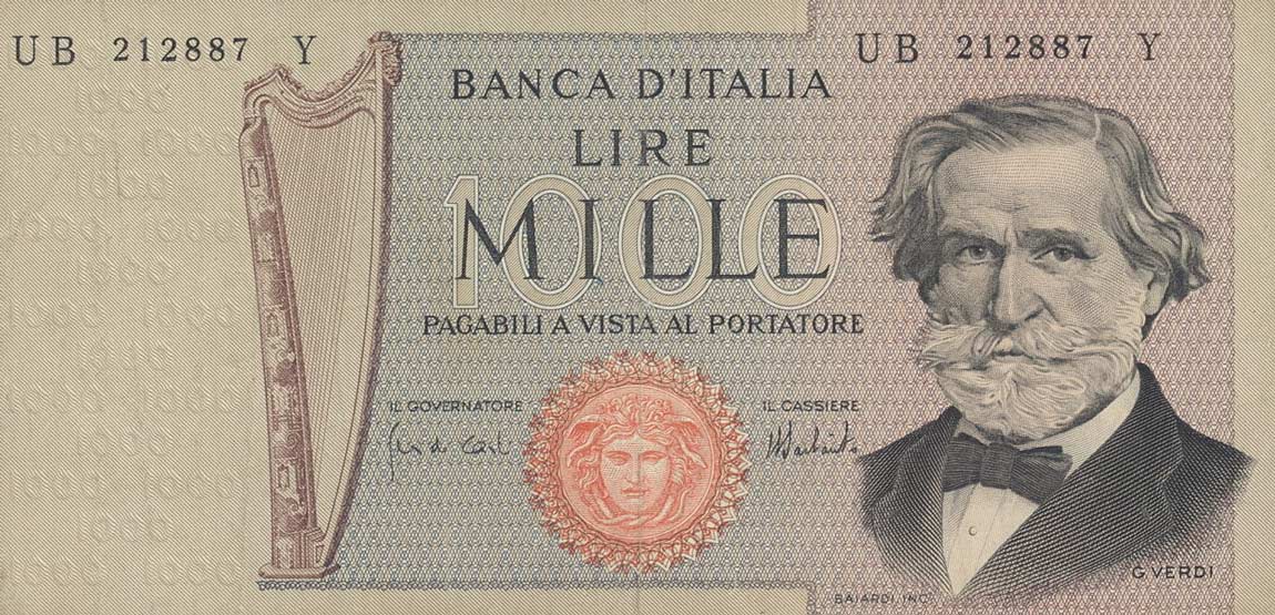 Front of Italy p101c: 1000 Lire from 1973
