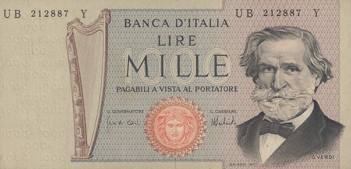 Front of Italy p101c: 1000 Lire from 1973