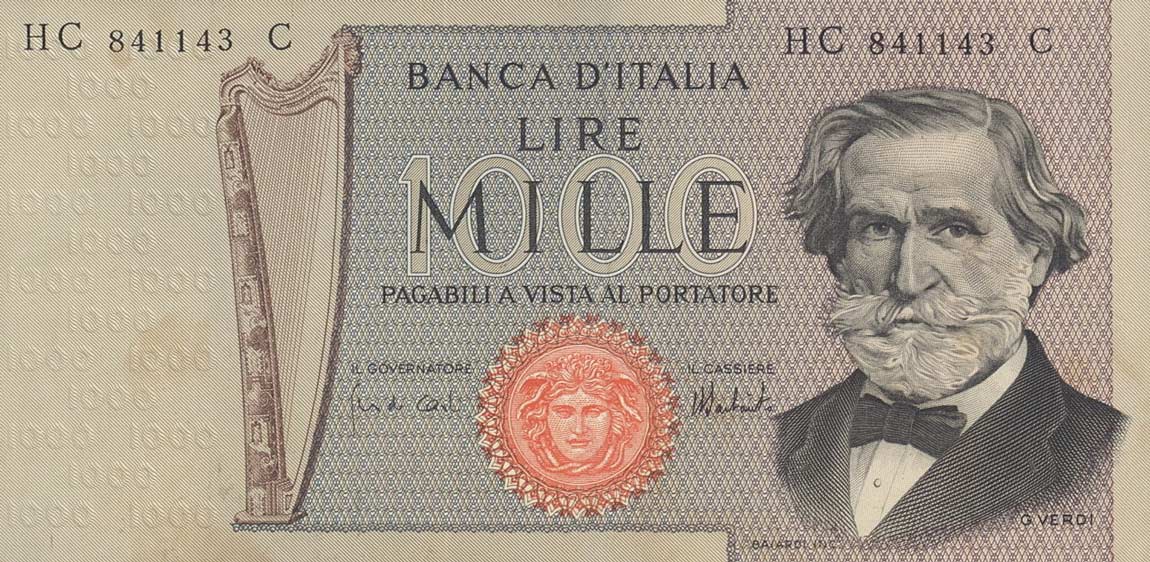 Front of Italy p101d: 1000 Lire from 1975