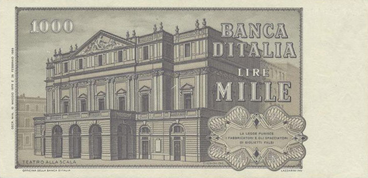 Back of Italy p101f: 1000 Lire from 1979