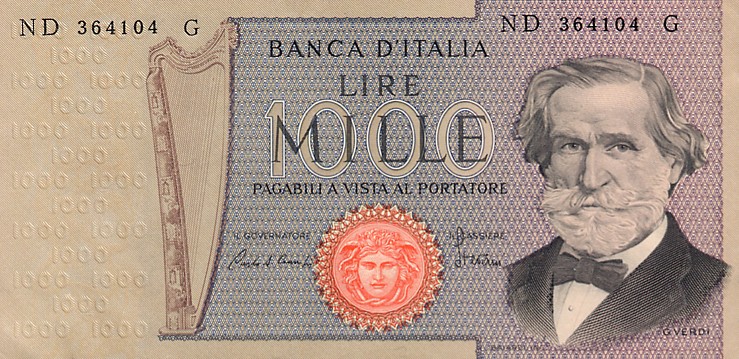 Front of Italy p101g: 1000 Lire from 1980
