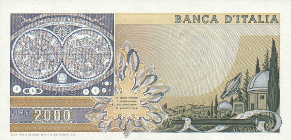 Back of Italy p103a: 2000 Lire from 1973