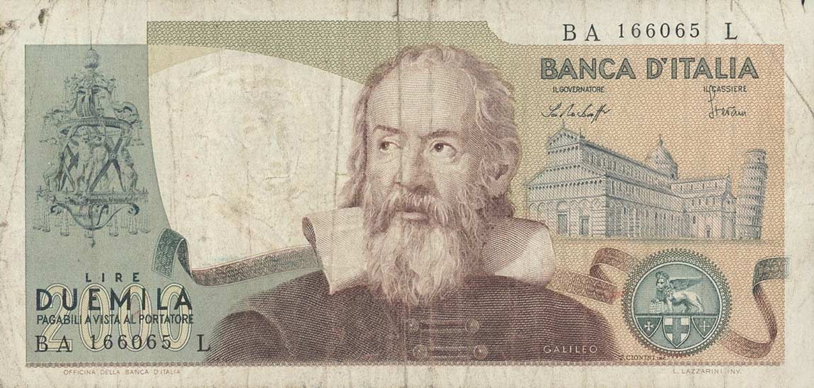 Front of Italy p103b: 2000 Lire from 1976