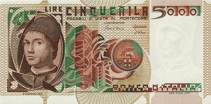 Front of Italy p105b: 5000 Lire from 1980