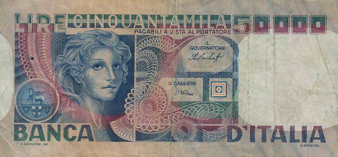 Front of Italy p107b: 50000 Lire from 1978
