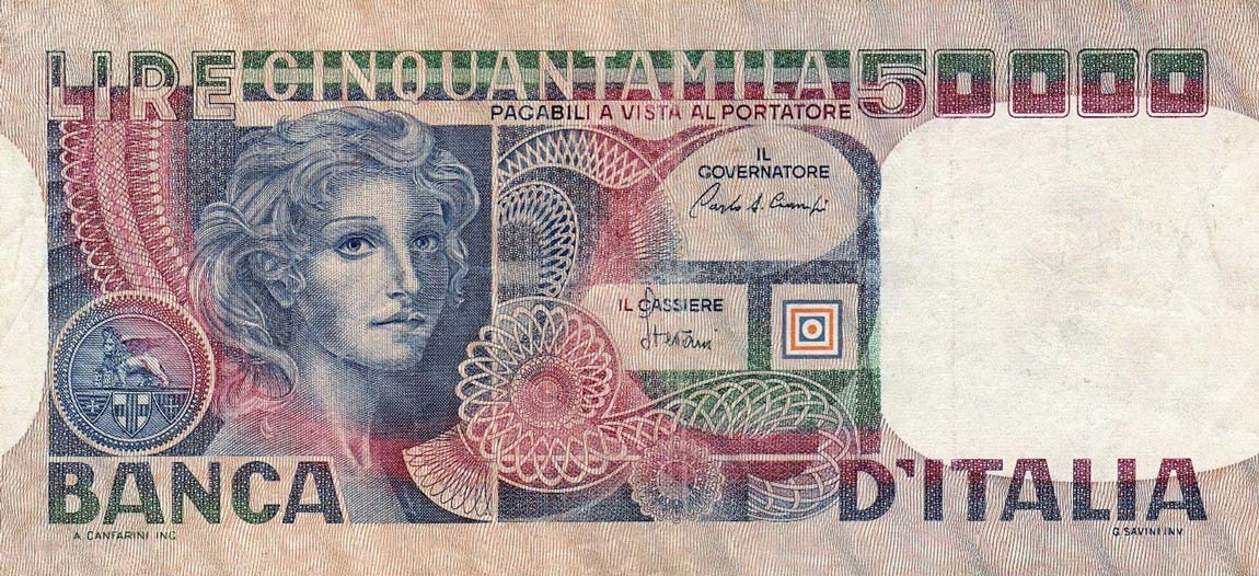 Front of Italy p107d: 50000 Lire from 1982