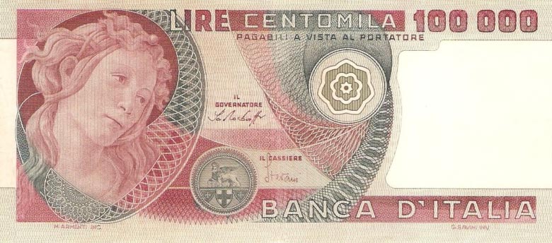 Front of Italy p108a: 100000 Lire from 1978
