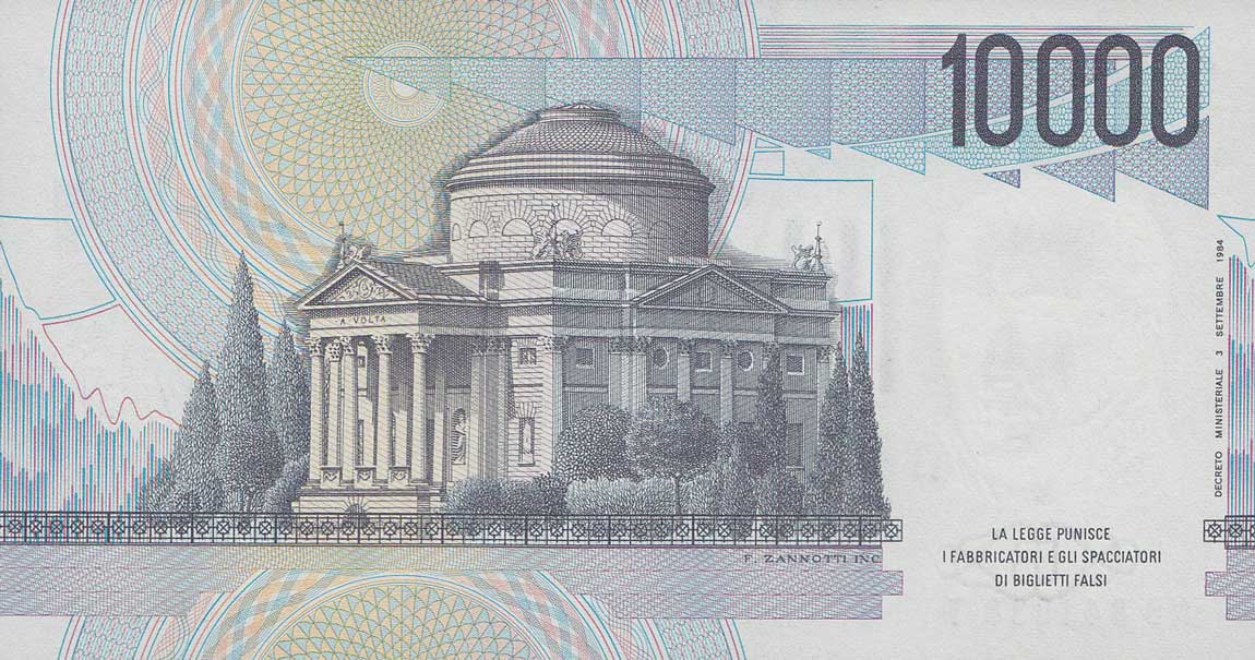 Back of Italy p112a: 10000 Lire from 1984