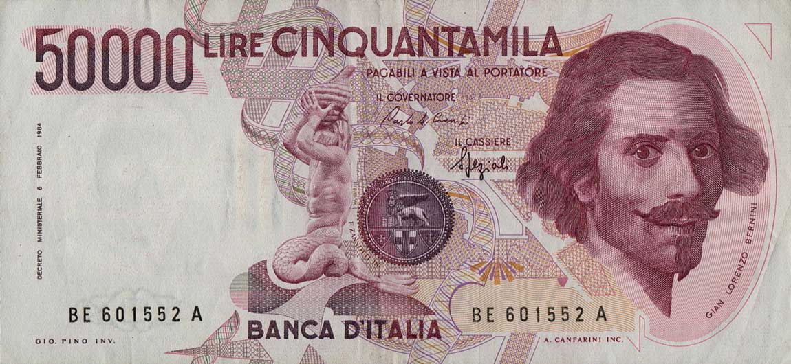 Front of Italy p113c: 50000 Lire from 1992