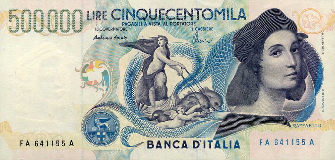 Front of Italy p118a: 500000 Lire from 1997